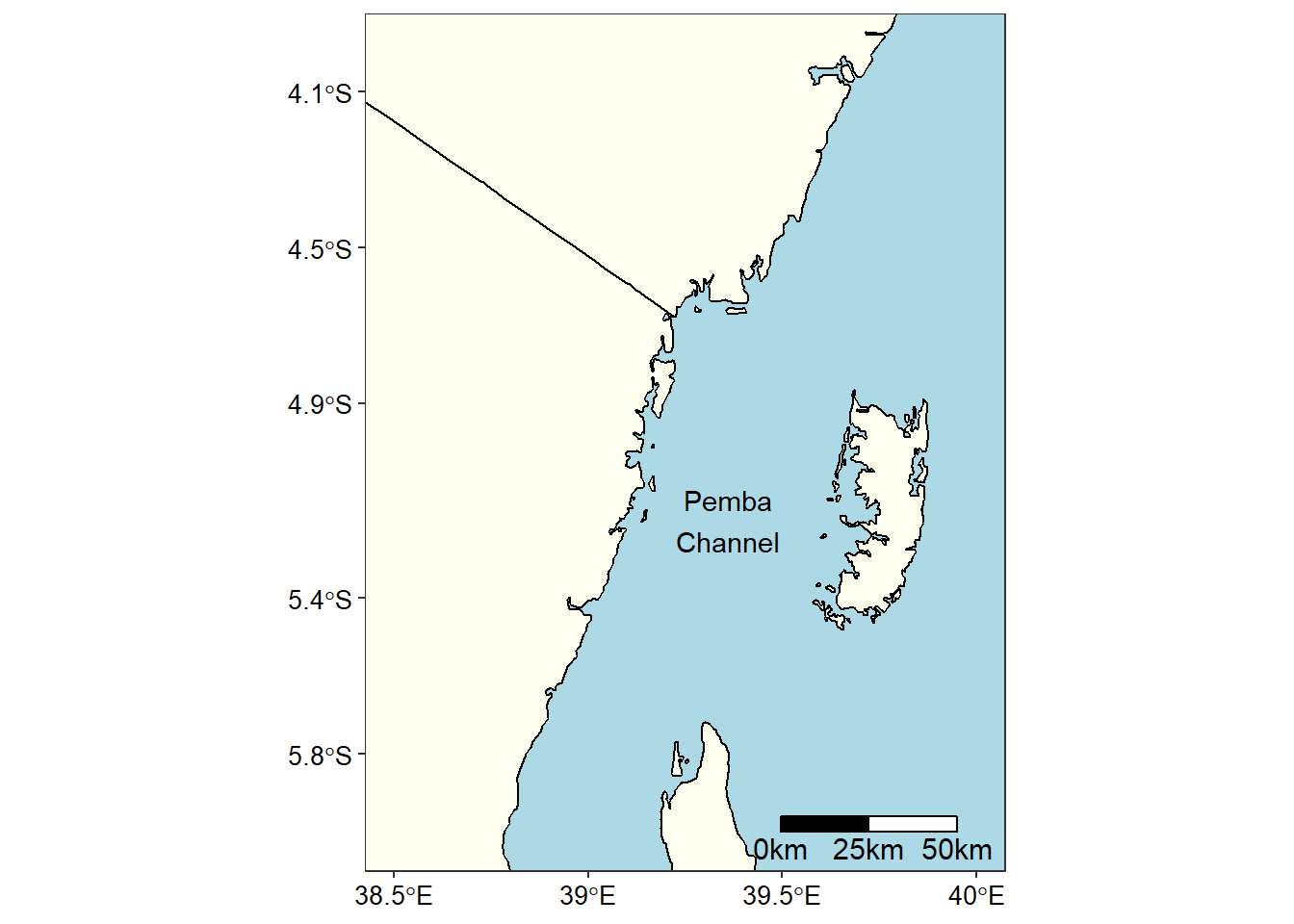  A map showing the location of the Pemba channel in the Indian Ocean Region (WIO)