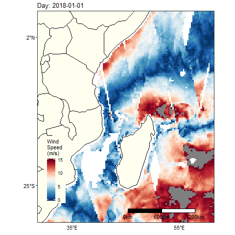 Animated Wind speed of January 1 to October 23, 2018 in the tropical Indina Ocean